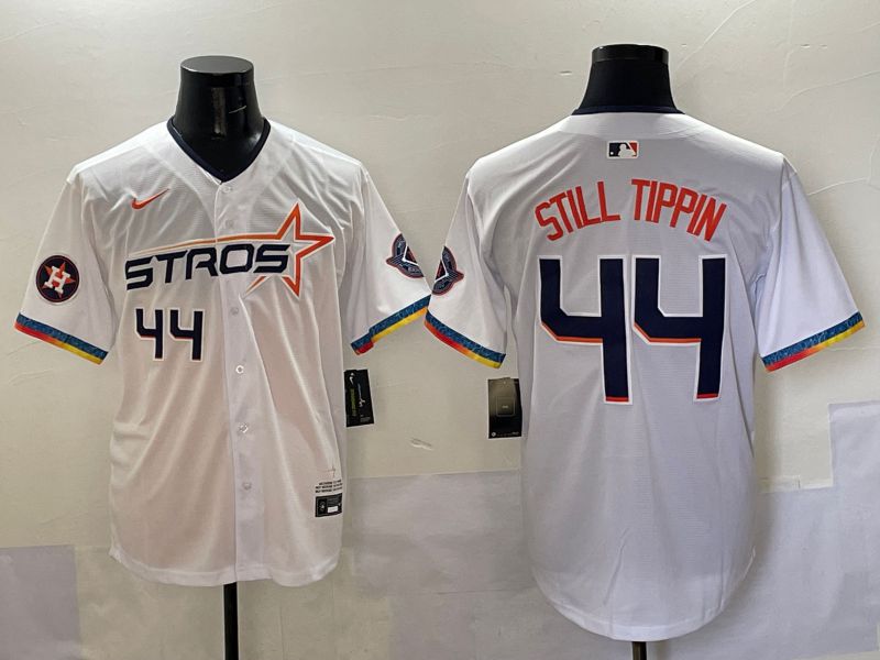 Men Houston Astros 44 Still Tippin White Four generations Joint Name 2025 Nike MLB Jersey style 38